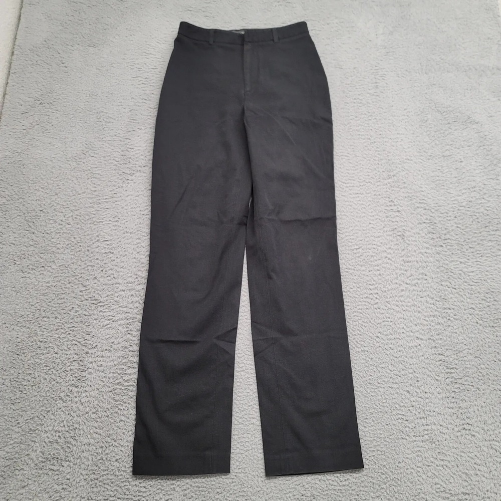 Banana Republic Pants Womens 2L Black Stretch Mid Rise Straight Leg Casual Flat